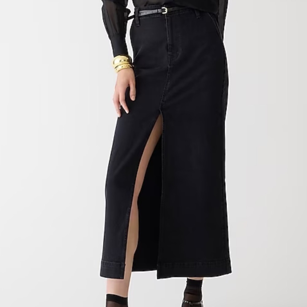 J crew Denim maxi skirt in washed black